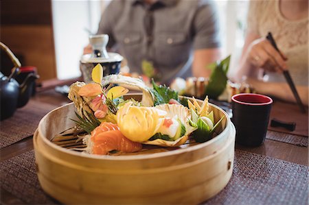 finger food people - Close-up of various sushi Stock Photo - Premium Royalty-Free, Code: 6109-08829547