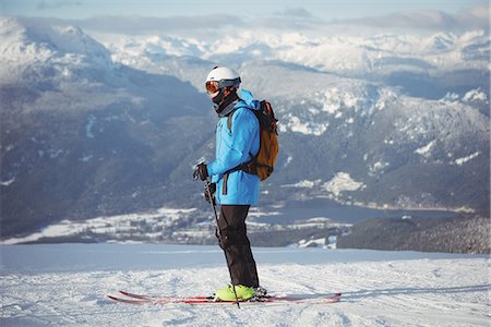 ski trail - Skier skiing on snowy mountains Stock Photo - Premium Royalty-Free, Code: 6109-08952963