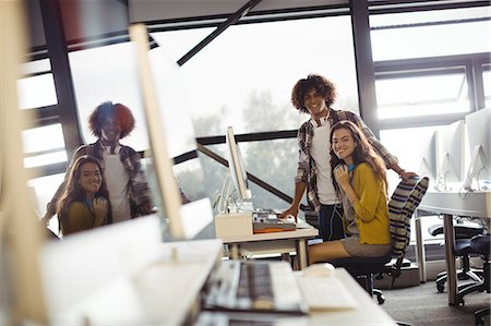 Audio engineers working over computer in recording studio Stock Photo - Premium Royalty-Free, Code: 6109-08953691