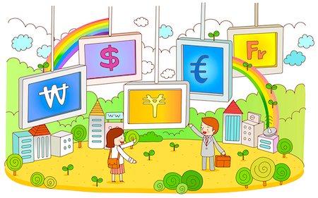 simsearch:6111-06728107,k - Illustration of currency symbols Stock Photo - Premium Royalty-Free, Code: 6111-06727297