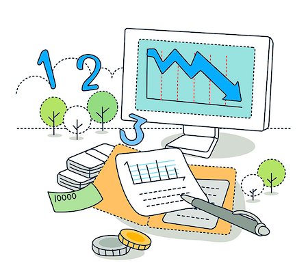 simsearch:6111-06727481,k - Illustration of business loss Photographie de stock - Premium Libres de Droits, Code: 6111-06727470