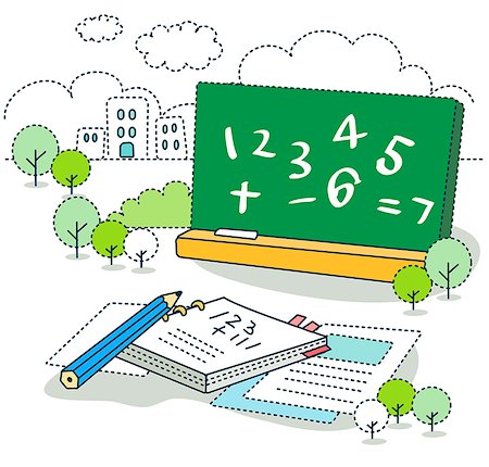 simsearch:6111-06727658,k - Math symbols on blackboard Stock Photo - Premium Royalty-Free, Code: 6111-06727549