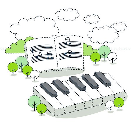 simsearch:6111-06727548,k - Illustration of piano against book Stock Photo - Premium Royalty-Free, Code: 6111-06727642