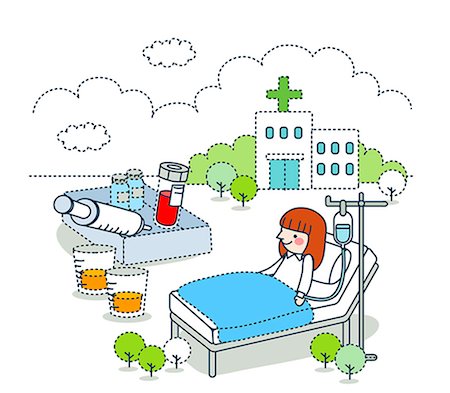 simsearch:6111-06727685,k - Patient lying on bed against hospital building Photographie de stock - Premium Libres de Droits, Code: 6111-06727708