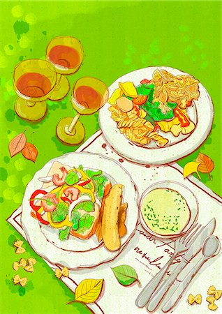 fork illustration - Illustration of beverage and food Stock Photo - Premium Royalty-Free, Code: 6111-06728031