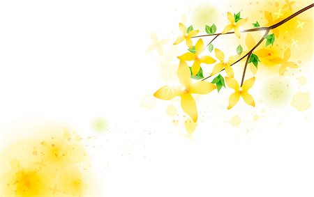 Illustration of abstract flowers on tree twigs Stockbilder - Premium RF Lizenzfrei, Bildnummer: 6111-06728354