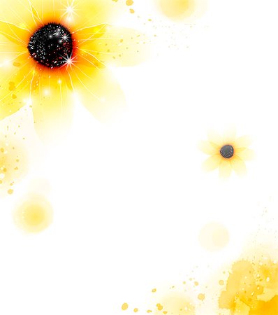 Illustration of abstract sunflower against white background Stock Photo - Premium Royalty-Free, Code: 6111-06728337