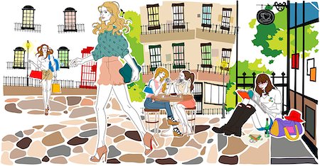 fashion female illustration - Female At Outdoors Stock Photo - Premium Royalty-Free, Code: 6111-06728693