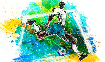 someone kicking a soccer ball silhouette - Soccer Player Stock Photo - Premium Royalty-Free, Code: 6111-06728831