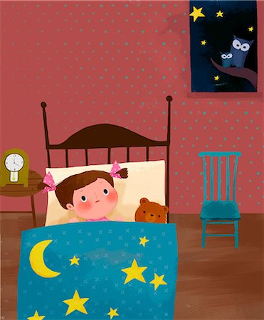 Boy With Teddy Bear Sleeping On Bed Stock Photo - Premium Royalty-Free, Code: 6111-06729060