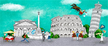 Acropolis, Pisa And Colosseum Stock Photo - Premium Royalty-Free, Code: 6111-06729198