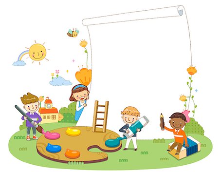 standing on ladder illustration - Children Painting Drawing Stock Photo - Premium Royalty-Free, Code: 6111-06729360