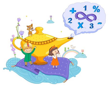 simsearch:6111-06729307,k - Magical Lamp And Children On Flying Mat Stock Photo - Premium Royalty-Free, Code: 6111-06729365