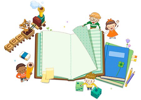 simsearch:6111-06729307,k - Children With Books And Pencil Stock Photo - Premium Royalty-Free, Code: 6111-06729387