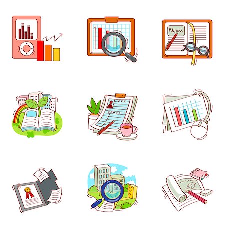 Set of various business related icons Stock Photo - Premium Royalty-Free, Code: 6111-06837079