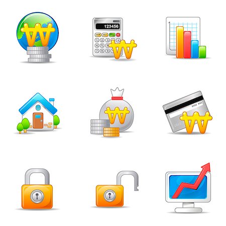 padlock - Set of various business related icons Photographie de stock - Premium Libres de Droits, Code: 6111-06837004