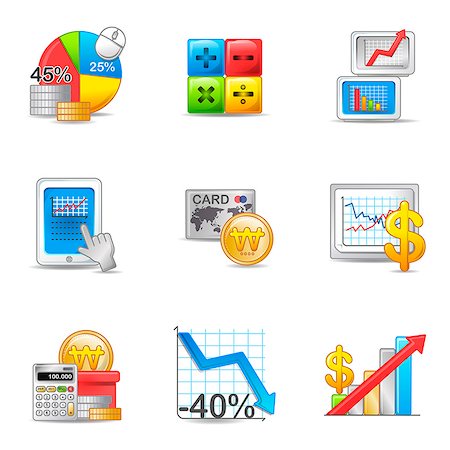 simsearch:6111-06837212,k - Set of various business related icons Stock Photo - Premium Royalty-Free, Code: 6111-06837006
