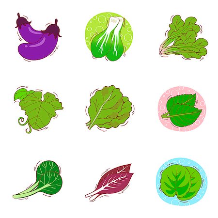 simsearch:6111-06838529,k - Set of various vegetable related icons Stock Photo - Premium Royalty-Free, Code: 6111-06837156