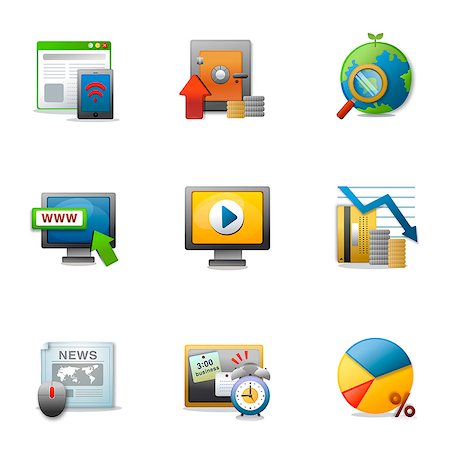 Set of various business related icons Stock Photo - Premium Royalty-Free, Code: 6111-06837198