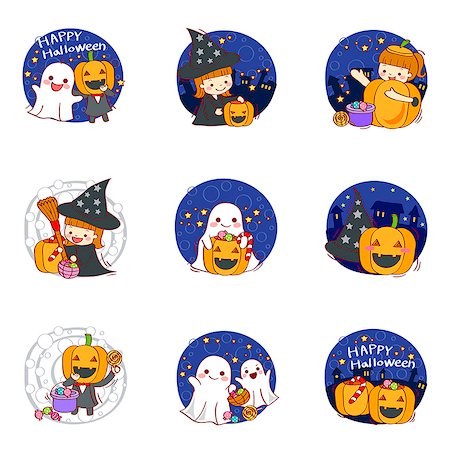 Set of various halloween related icons Stock Photo - Premium Royalty-Free, Code: 6111-06837124