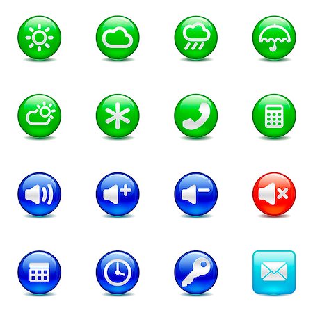 poste (courrier) - Set of various button icons Photographie de stock - Premium Libres de Droits, Code: 6111-06837249