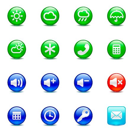 simsearch:6111-06837289,k - Set of various button icons Stock Photo - Premium Royalty-Free, Code: 6111-06837249