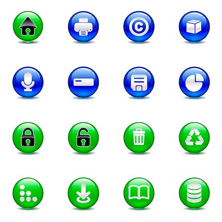 storage (office storage) - Set of various button icons Stock Photo - Premium Royalty-Free, Code: 6111-06837254