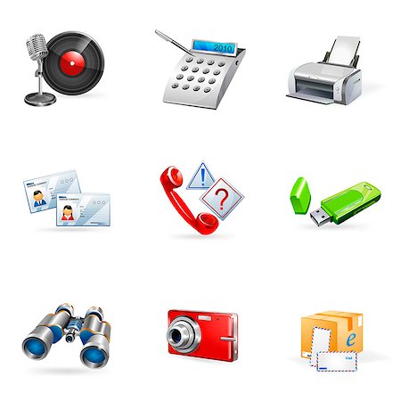 simsearch:6111-06838710,k - Set of various icons Foto de stock - Sin royalties Premium, Código: 6111-06837265