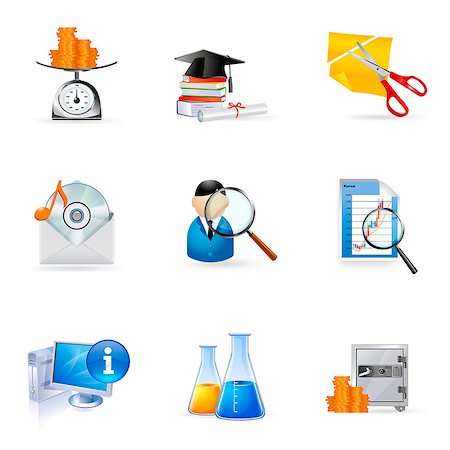 Set of various business and education related icons Foto de stock - Sin royalties Premium, Código: 6111-06837271