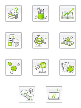 pencil point - Set of various icons Stock Photo - Premium Royalty-Free, Code: 6111-06837288