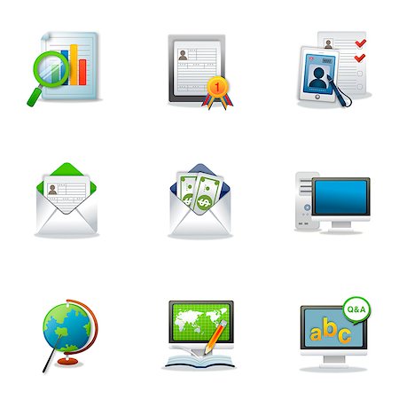 simsearch:6111-06837241,k - Set of various business related icons Stock Photo - Premium Royalty-Free, Code: 6111-06837212