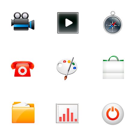 Set of various icons Stock Photo - Premium Royalty-Free, Code: 6111-06837305