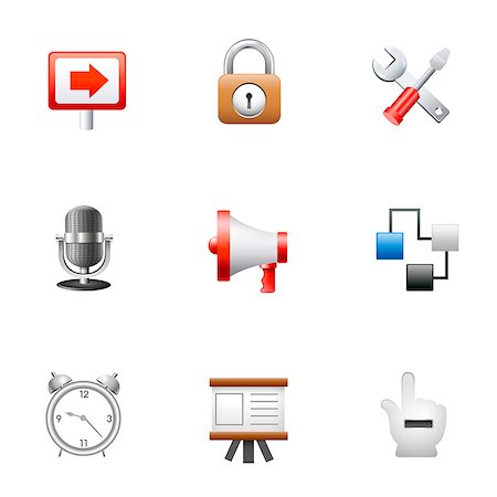 Set of various icons Stock Photo - Premium Royalty-Free, Code: 6111-06837308