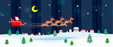 simsearch:6111-06838316,k - Santa Claus in sleigh Stock Photo - Premium Royalty-Free, Code: 6111-06837677