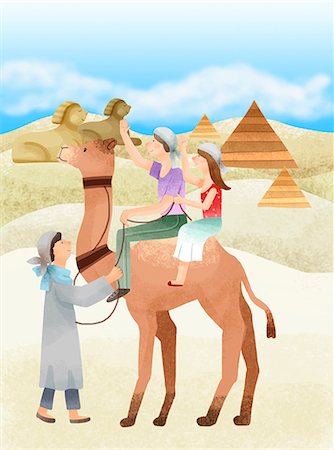 Couple riding on camel Stock Photo - Premium Royalty-Free, Code: 6111-06837765