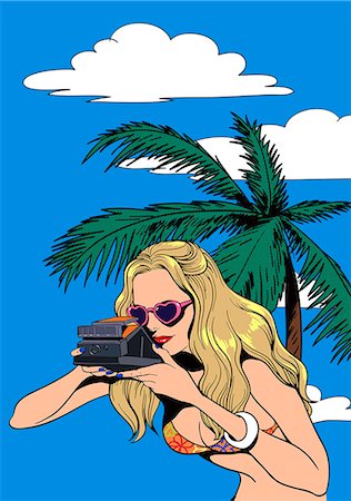 summer beach beauty - An illustration in the style of pop art. Stock Photo - Premium Royalty-Free, Code: 6111-06837865