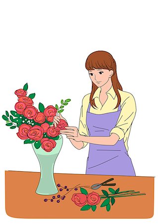 simsearch:649-06829648,k - Woman decorating vase Stock Photo - Premium Royalty-Free, Code: 6111-06837988