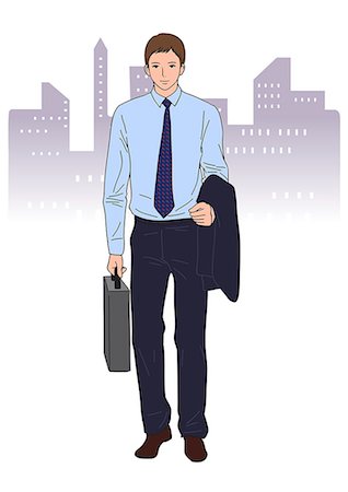 simsearch:6111-06838348,k - Businessman standing in front of city Stock Photo - Premium Royalty-Free, Code: 6111-06837993