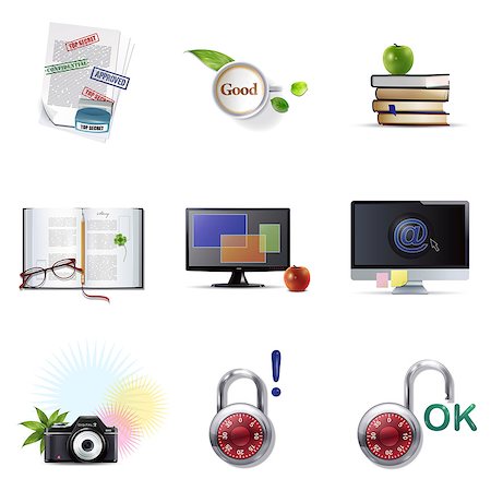 padlock - Set of various security related icons Stock Photo - Premium Royalty-Free, Code: 6111-06838080