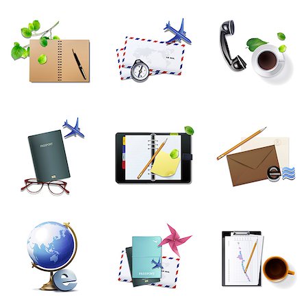 simsearch:6111-06838221,k - Set of various business related icons Stock Photo - Premium Royalty-Free, Code: 6111-06838101