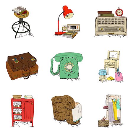 radio studio - Set of various icons Photographie de stock - Premium Libres de Droits, Code: 6111-06838204