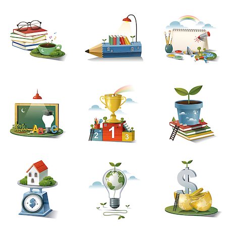 simsearch:6111-06837116,k - Set of various icons Stock Photo - Premium Royalty-Free, Code: 6111-06838487