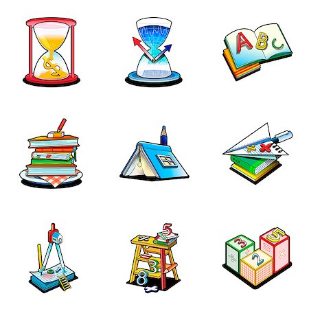 simsearch:6111-06727476,k - Various education related icons Stock Photo - Premium Royalty-Free, Code: 6111-06838415