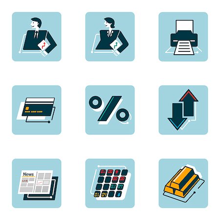 Set of various business related icons Photographie de stock - Premium Libres de Droits, Code: 6111-06838421