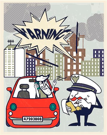 Traffic police giving warning to man Stock Photo - Premium Royalty-Free, Code: 6111-06838544