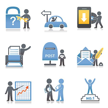 success graph - Set of various icons Photographie de stock - Premium Libres de Droits, Code: 6111-06838516