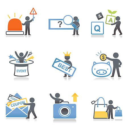 Set of various icons Stock Photo - Premium Royalty-Free, Code: 6111-06838522