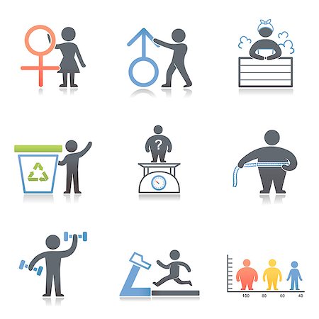 exercise icon - Set of various icons Foto de stock - Sin royalties Premium, Código: 6111-06838530