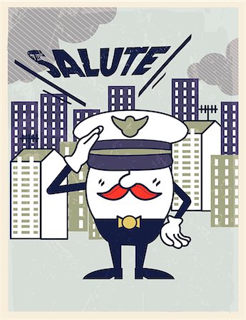 Traffic police salute with city in background Stockbilder - Premium RF Lizenzfrei, Bildnummer: 6111-06838536
