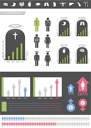 symbole de pourcentage - Set of various medical infographic Photographie de stock - Premium Libres de Droits, Code: 6111-06838661